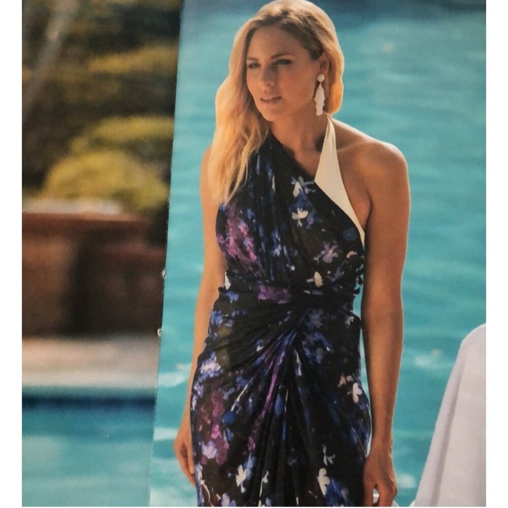 Peter Som Dream Floral Sarong Meteorite Coverup Dress Convertible Summer Beach D - Picture 15 of 15